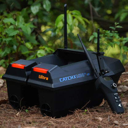 Catch X Mini ULTRA Fishing Bait Boat - Rear shot with remote control