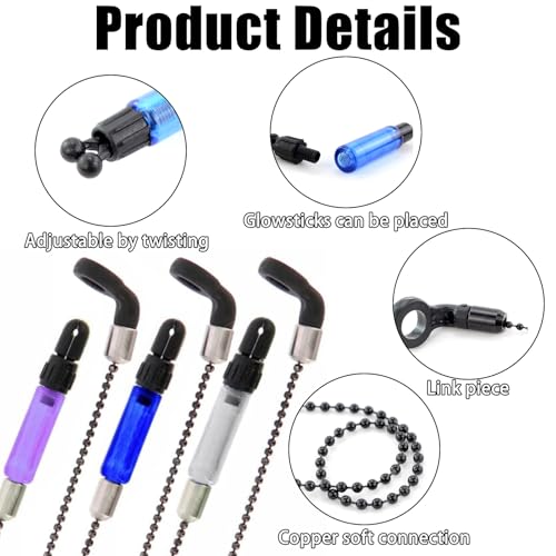 Plipdhy 3 Pack Illuminated Carp Bite Indicators